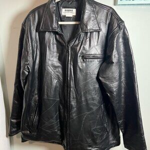 Duke Haband Black Lightweight Jacket with Genuine Leather and Casual Style